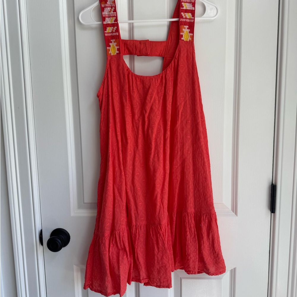 Anthropologie Red Ruffled Tiered Sundress